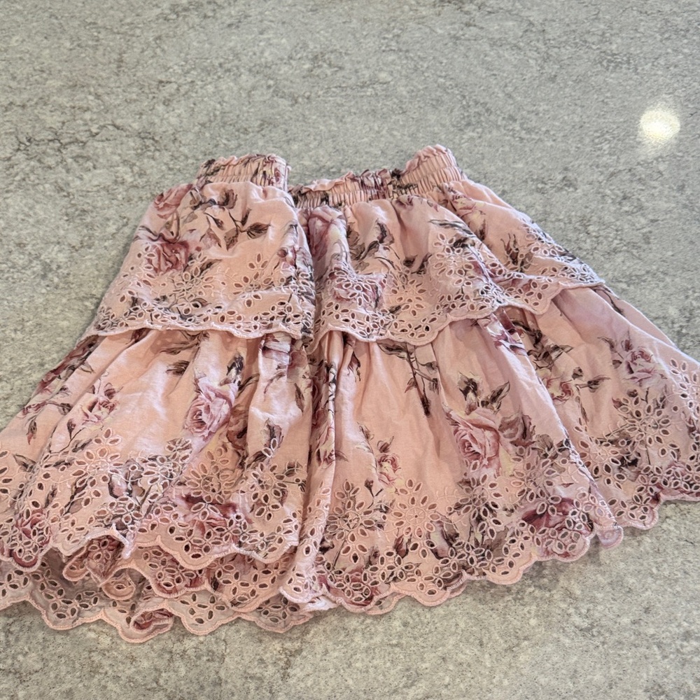 Loveshack Fancy Pink Lace Skirt- Gap